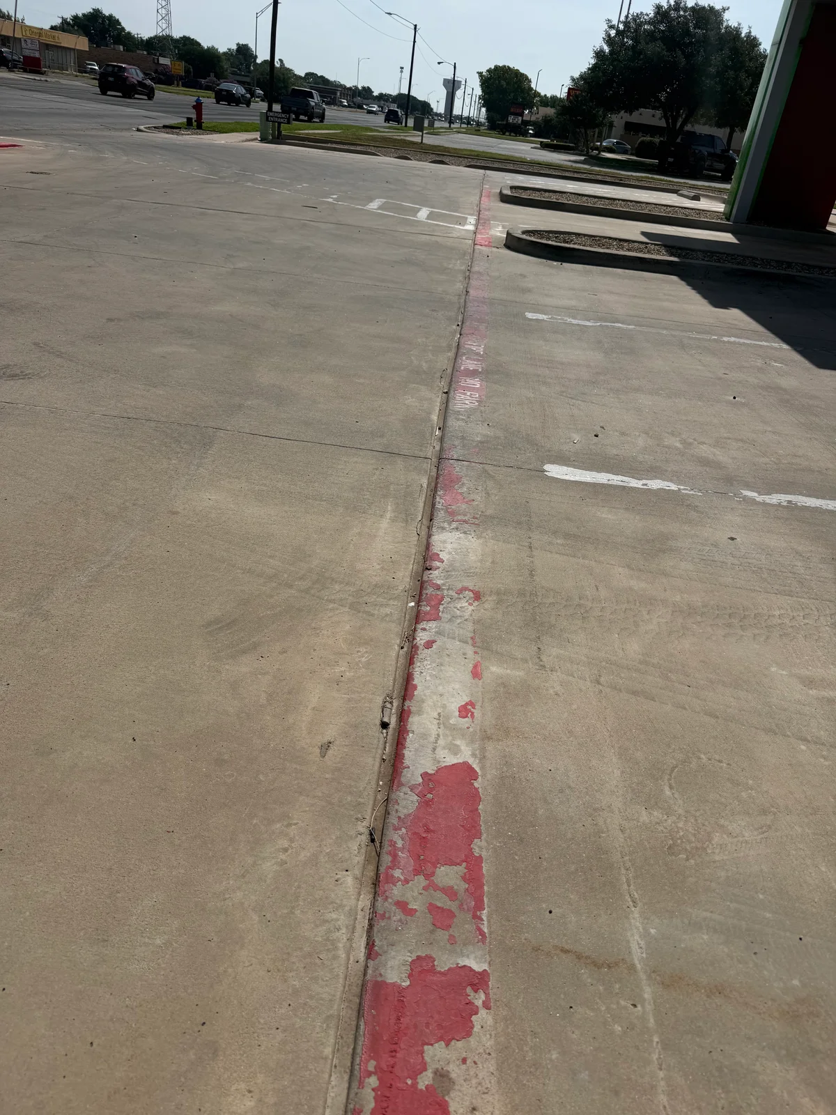 Before · Red fire lane along the curb