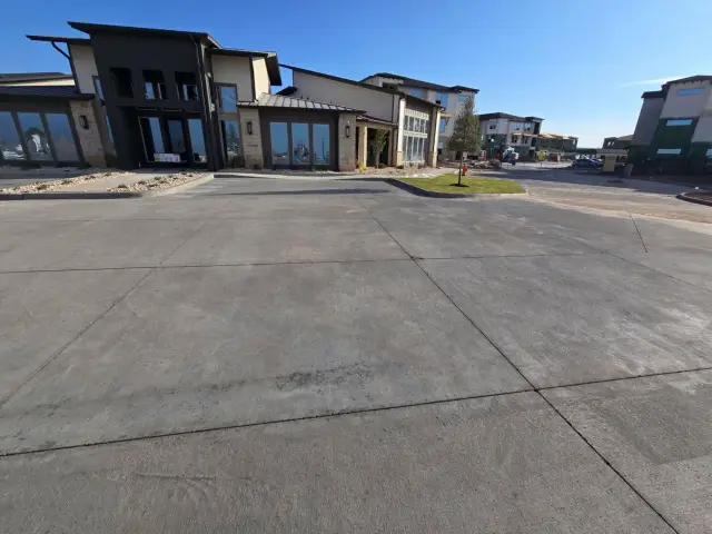 Clean concrete up to the clubhouse