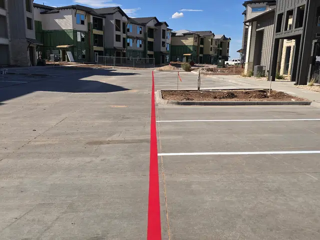 Fire lane running between the buildings